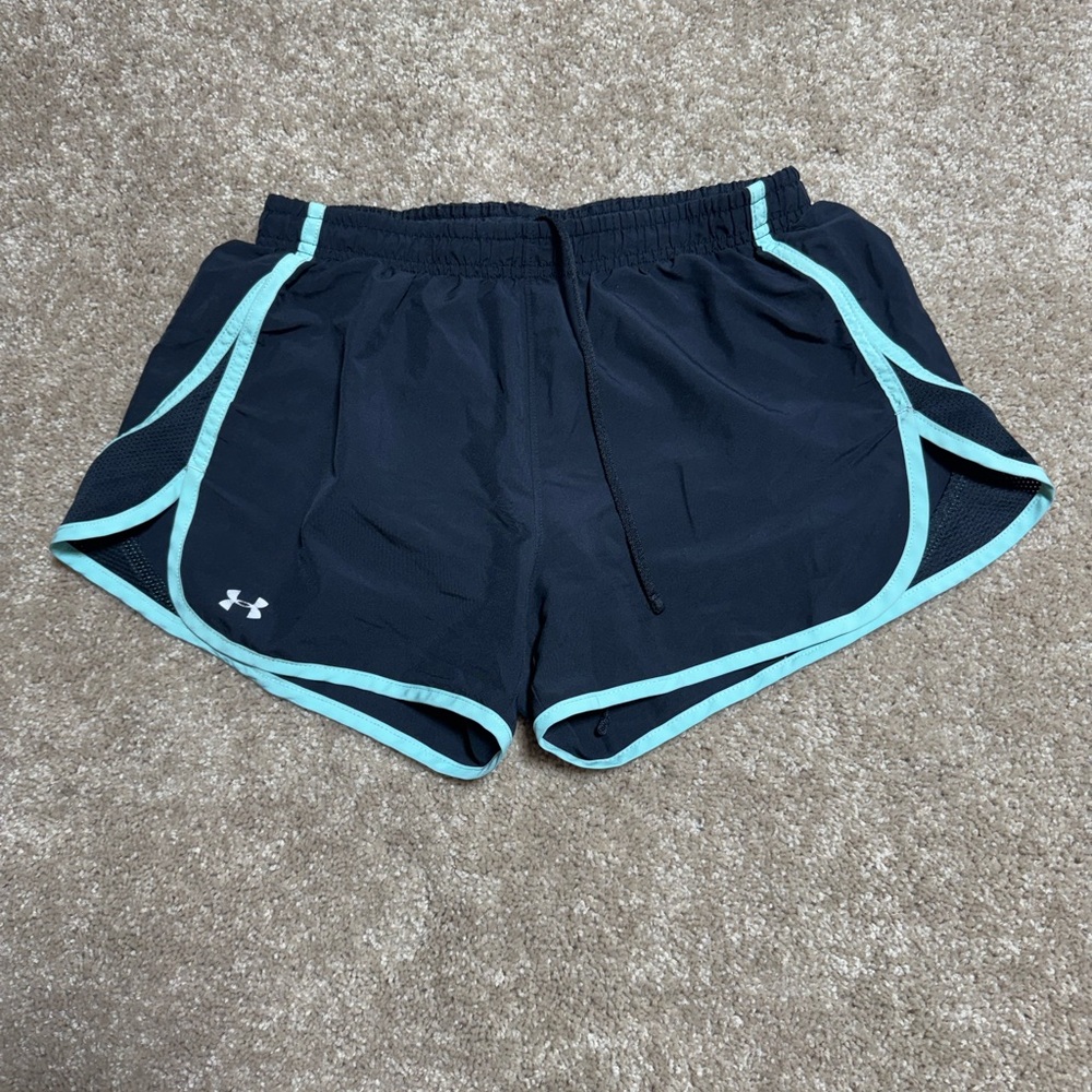 Under Armour Black Athletic Shorts with Mint Trim
